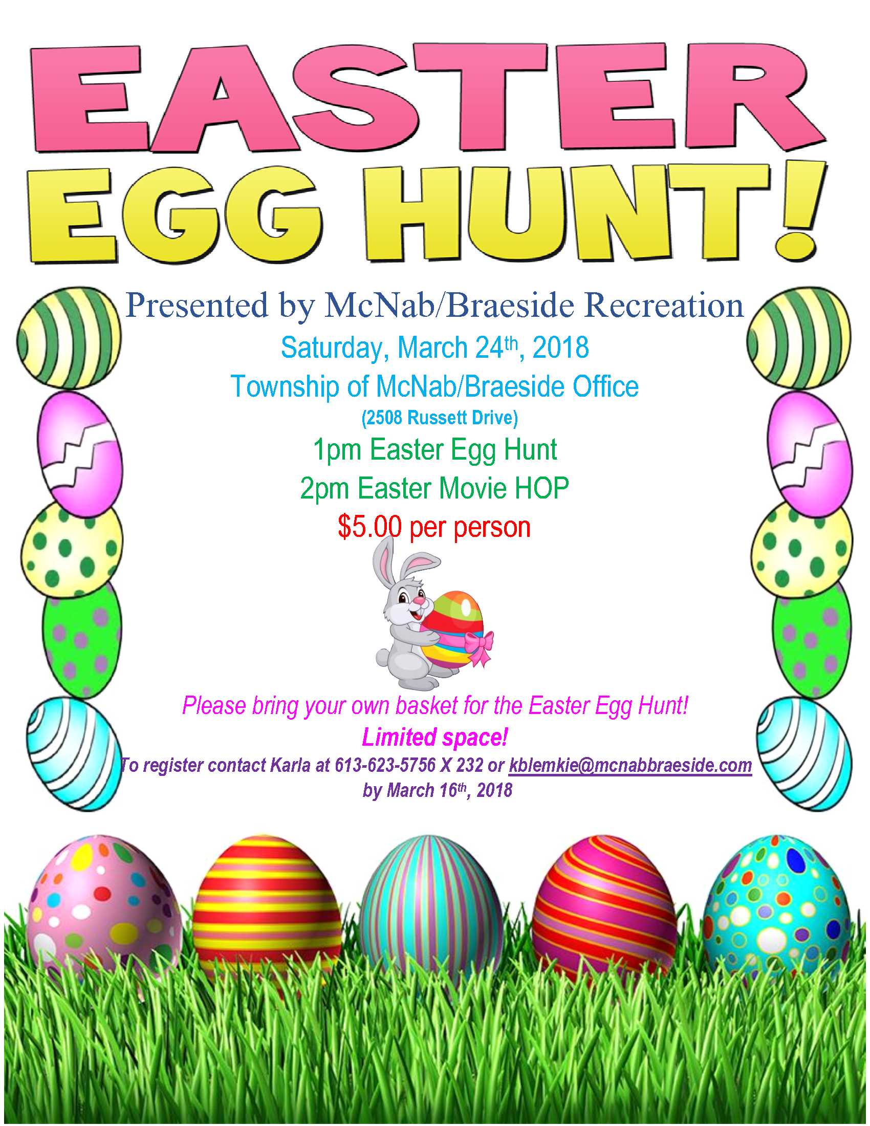 Easter Egg Hunt Events Live Here Township of McNab/Braeside